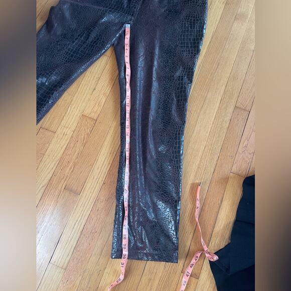 Y2K Vintage Faux Croc Skin Chocolate Brown Two Piece Pant Set - Picture 11 of 13